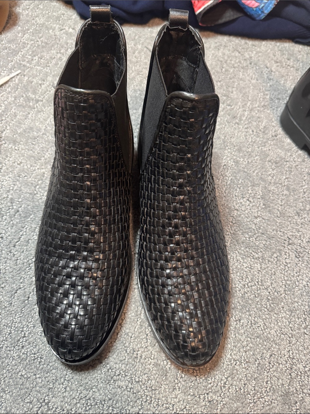 Woven Black Women's Ankle Booties — Sleek Slip-On Style